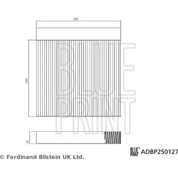 Kabinový filtr Filtr, vzduch v interiéru BLUE PRINT ADBP250127