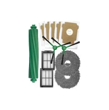 Sada příslušenství pro robotický vysavač HEPA filtry, kartáče pro vysavač IROBOT Roomba Plus 405 Combo + AutoWash dock White sada mopy a sáčky 12ks