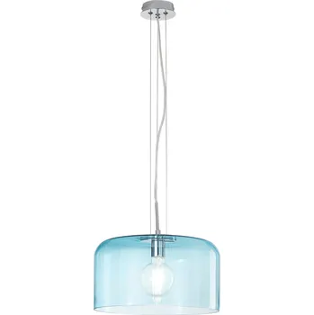 FANEUROPE Závěsné svítidlo Gibus, tyrkysové, 1 x E27, 35 x 35 x 150 cm - FANEUROPE FAN I-GIBUS-S35 BLU