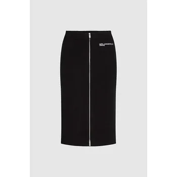 Dámská sukně SUKNĚ KARL LAGERFELD JEANS KLJ KNITTED MIDI SKIRT BLACK