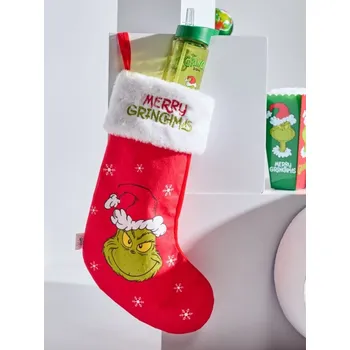 Vánoční dekorace Sinsay - Dekorační vánoční ponožka Grinch - červená - 591GF-33X - 591GF-33X-ONE