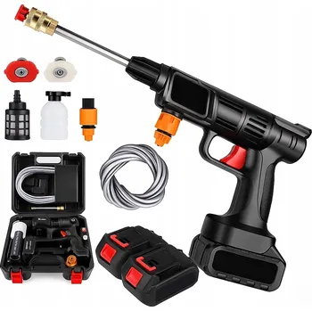 Vysokotlaký čistič VÝKONNÁ AKUMULÁTOROVÁ TLAKOVÁ MYČKA 48VF 2x AKU, MULTIFUNKČNÍ SADA