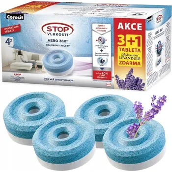 Vrták 4 tablety pohlcovače vlhkosti Ceresit Stop Vlhkosti Aero 360 3+1 neutral + levandule