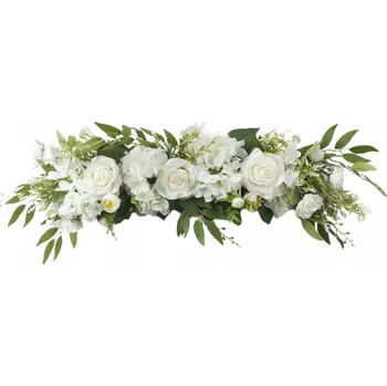 umělá květina KYTICE RŮŽÍ KRÁSNÉ RŮŽE UMĚLÉ KVĚTY 65 CM bílá