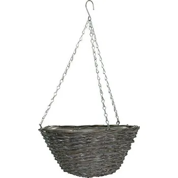 Květináč A.H.G. Nádoba na rostliny závěsná, ø 35 cm, 17 cm, proutí, hnědá 59-15926