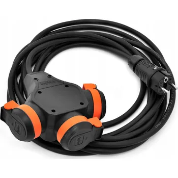 Napájecí kabel Zahradní Prodlužovací Kabel ELS Elektrotechnika 2 m 3 ks černý