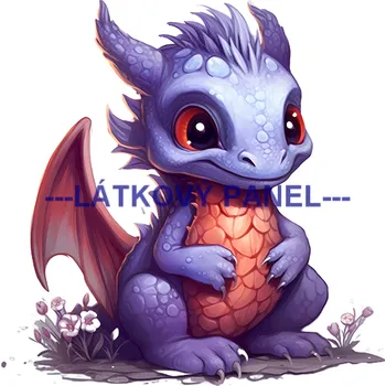 Látkový panel - Dráček - DE-238 Velikost: 25x25cm, Materiál: Teplákovina nepočesaná