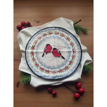 Povlak na dekorativní polštářek Povlak na polštář 45*45, keramický vzor, Bolesławiec 4917, UNIKÁT