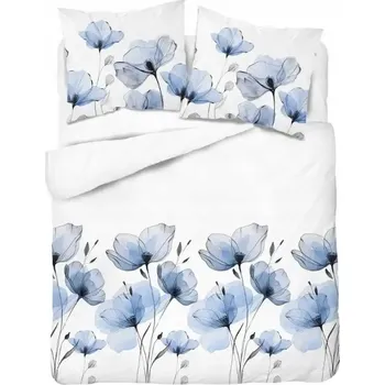 Povlečení Povlečení 160x200 cm Květiny modré na světlém pozadí