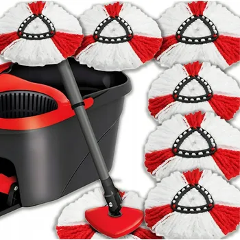 mop 6x NÁHRADNÍ HLAVICE PRO ROTAČNÍ MOP, NÁHRADA ZA VILEDA TURBO ROTAČNÍ MOP, KONCOVKA