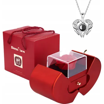 Svatební dekorace STABILIZOVANÁ RŮŽE S KRABIČKOU KRABIČKA RŮŽÍ V DÁREK SRDCE PRO MAMINKU/DÍVKU