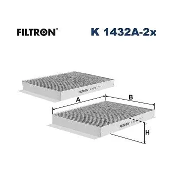 Klimatizace automobilu Filtr, vzduch v interiéru FILTRON K 1432A-2x