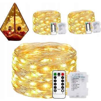 Vánoční dekorace 3 KS DRÁTKOVÝCH SVĚTEL 50 LED DRÁTEK VÁNOČNÍ DEKORACE NA STROMEČEK SVÁTKY 3M