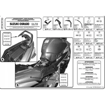 Zavazadlo na motocykl KAPPA KR116M NOSIČ KUFRU SUZUKI GSR 600 (06-11)