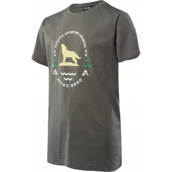 Hi-Tec dětské tričko hnědé bavlna velikost 128