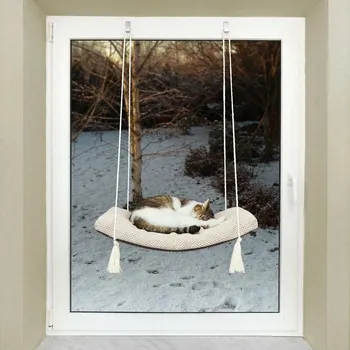 Okenní polička pro kočky, závěsná OBLOUK 60 cm SH-M-A60-G