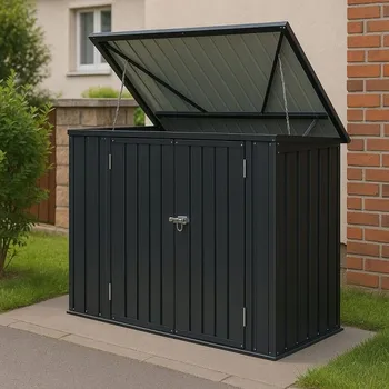 Úložný box Kovová zahradní úložná truhla 2 l černá