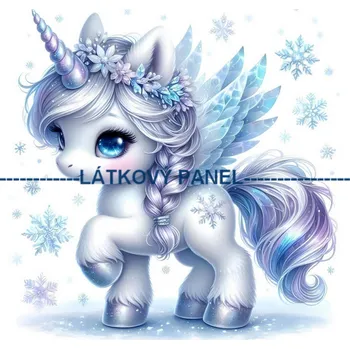 Látkový panel - Jednorožec - DE-302 Velikost: 15x15cm, Materiál: Teplákovina nepočesaná
