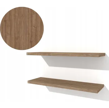 police 2x Nástěnné police ořech 650 x 150 mm závěsné regály konzole police na knihy