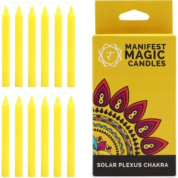 Svíčka Tradiční parafinová svíčka Čakra Solar Plexus Ancient Wisdom 12 ks