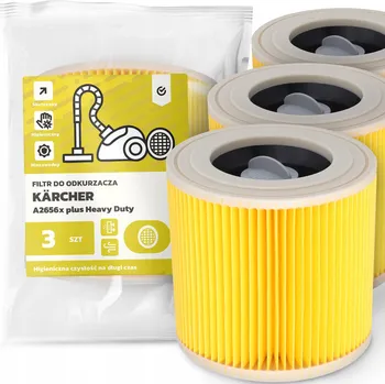 Filtr do vysavače 3x FILTR do VYSAVAČE Kärcher A2656x plus Heavy Duty Vzduchové Filtry EM-W