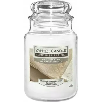 Svíčka Yankee Candle White Linen & Lace 538 g