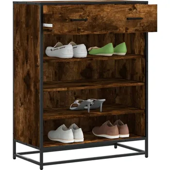 Botník zahrada-XL Botník kouřový dub 75 x 38 x 97,5 cm kompozitní dřevo a kov 3300877