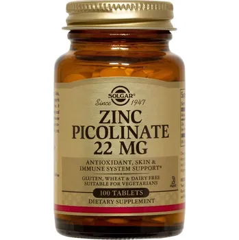 SOLGAR Zinc Picolinate - Zinek pikolinát 22 mg, 100 tablet