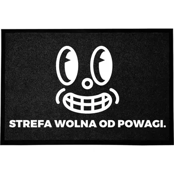 VSTUPNÍ ROHOŽKA POHODLNÁ ČERNÁ 40X60CM NÁPIS PROTISKLUZOVÁ ZÁBAVNÁ