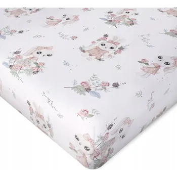 Prostěradlo Bambusové Prostěradlo s gumou 70x140 cm Romantický Králík