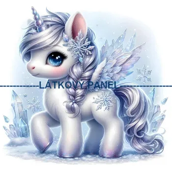 Látkový panel - Jednorožec - DE-300 Velikost: 20x20cm, Materiál: Úplet