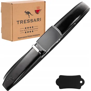 Opasek PÁSEK Pánský Kožený Ke Kalhotám ČERNÝ 120 cm Automatická Spona Pravá Kůže