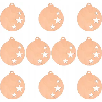 Vánoční dekorace Vánoční Koule dřevěná Sarts hnědá hvězda 5,5 cm 10 ks