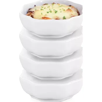 Porcelánové mističky na snacky 7,5 cm, 50 ml, 4 ks