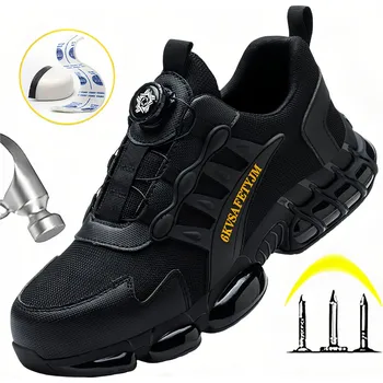 Pracovní obuv Pracovní polobotky LEOOKCADIA s ocelovou špičkou, sportovní obuv, černé, velikost 43