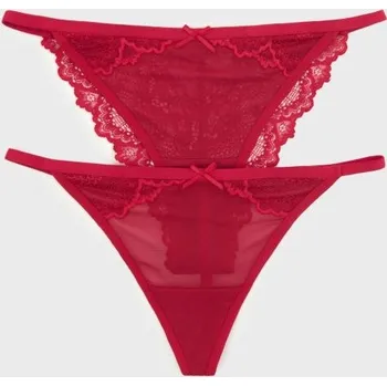 Kalhotky Sinsay - Sada 2 kalhotek s krajkou - červená - 888EO-33X - 888EO-33X-S