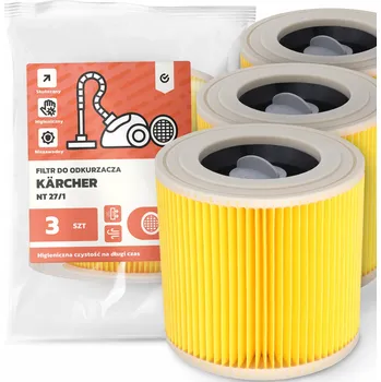 Filtr do vysavače 3x FILTR do VYSAVAČE Kärcher NT 27/1 Vzduchový ÚČINNÝ SILNÝ EM-W