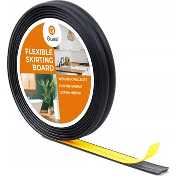 soklová lišta Ochranná PVC lišta na hrany, samolepicí, černá 10/10, 5 m