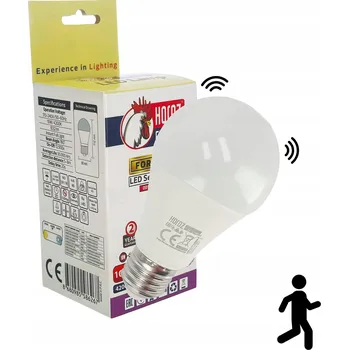 Žárovka HOROZ LED žárovka 10W 4200K s pohybovým a soumrakovým senzorem, dosah 5-8m