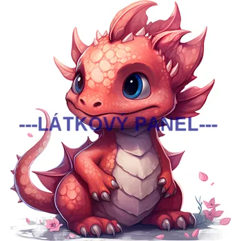 Látkový panel - Dráček - DE-236 Velikost: 45x45cm, Materiál: Teplákovina nepočesaná