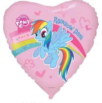 Balónek FÓLIOVÝ BALÓNEK SRDCE RAINBOW DASH MY LITTLE PONY RŮŽOVÝ