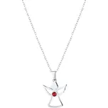 Ocelový náhrdelník anděl se Swarovski krystaly červený 42043.3