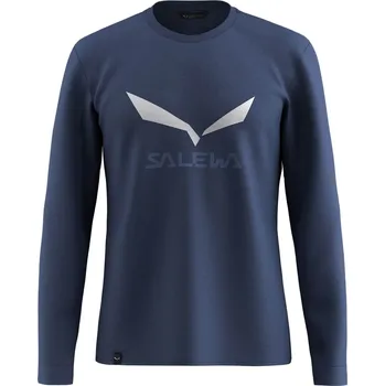 Salewa Solid Logo Dry M L/S Tee dark denim - L