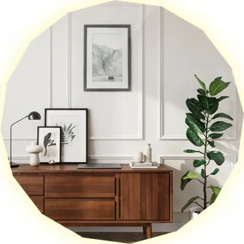 Zrcadlo Zrcadlo XXL LED Dekorativní Mnohostěnné Boho Loft do Obývacího Pokoje a Koupelny 100x100 cm