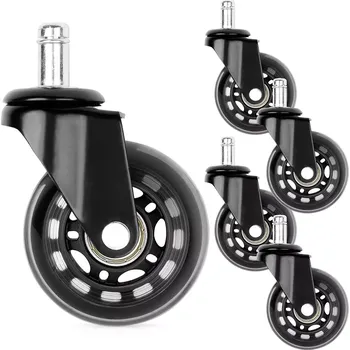 Pojezdové kolečko Kolečka na kancelářskou židli z kaučuku 63 mm, čep 10 mm, 5 ks