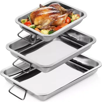 Sada nádobí Sada nerezových pekáčů s uchy, 3 ks