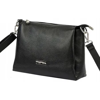 Kabelka MiaMore kabelka přes rameno z pravé kůže černá