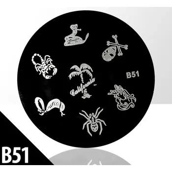 Šablona destička na nehty zdobení stamping B51