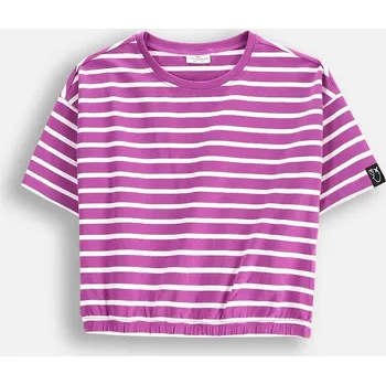 Dívčí oblečení Dívčí tričko fialové s krátkým rukávem, velikost 152 Coccodrillo WC5