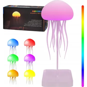 Noční světlo LAMPA MEDÚZA OVLÁDANÁ ZVUKEM S RAMENY, NOČNÍ SVĚTLO, DEKORACE DO LOŽNICE